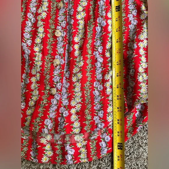 Anthropologie Floral Red Women's Top - Picture 5 of 5